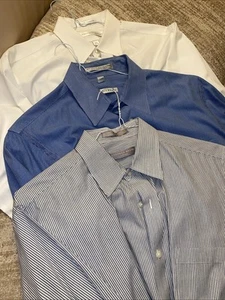 Mens Geoffrey Beane Button Down Dress Shirt SET 16.5/16/16.5 White, Blue,Striped - Picture 1 of 7