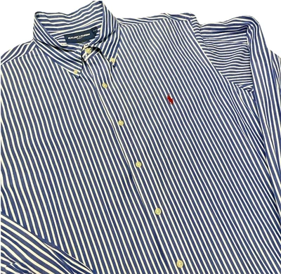 Camisa Ralph Lauren Golf XXL Azul Rayas Abotonada Calce Clásico Foto 1 de 4