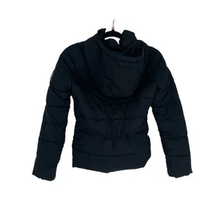 Abercrombie & Fitch Girls Black Hooded Quilted Warm Puffer Jacket Size Large - Picture 1 of 12