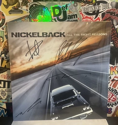 NICKELBACK All The Right Reasons NEW VINYL AUTOGRAPHED SIGNED Foto 1 de 2
