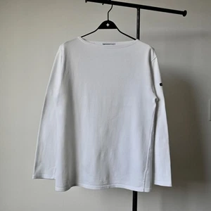 Etikettloses, SAINT JAMES schweres bretonisches Baumwollhemd Made in France, weiß, 5/ML - Bild 1 von 9