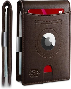 Herren Geldbörsen Airtag Etui Slim Rfid Leder mit Geschenkbox - Bild 1 von 12