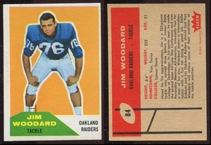 Fleer #84 Jim Woodard 1960 radiocontrol Oakland Raiders Lamar University EX - Imagen 1 de 1