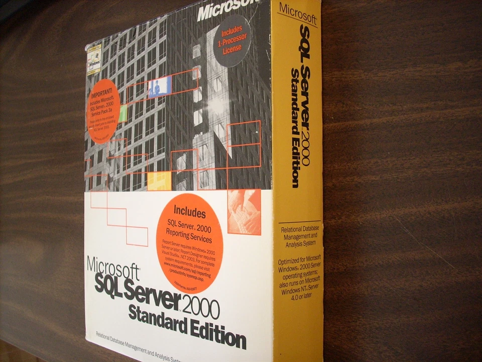 Microsoft SQL Server 2000 estándar (1 licencia de procesador) (Windows) Foto 1 de 1