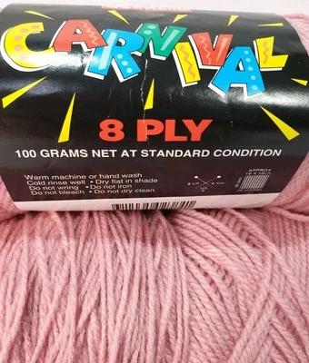 Panda Carnival 8ply Knitting Yarn 2X100g Balls Pink - image 1 of 4