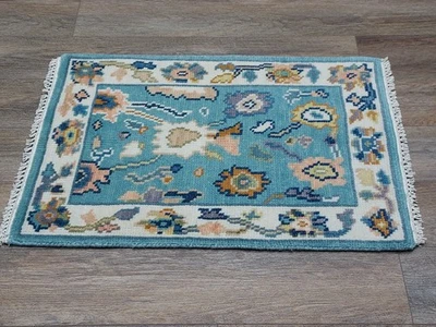 Alfombra Bohemia Oushak, Alfombra Turca Oushak, Alfombra Contemporánea Hecha a Mano, 2x3 Pies Foto 1 de 4