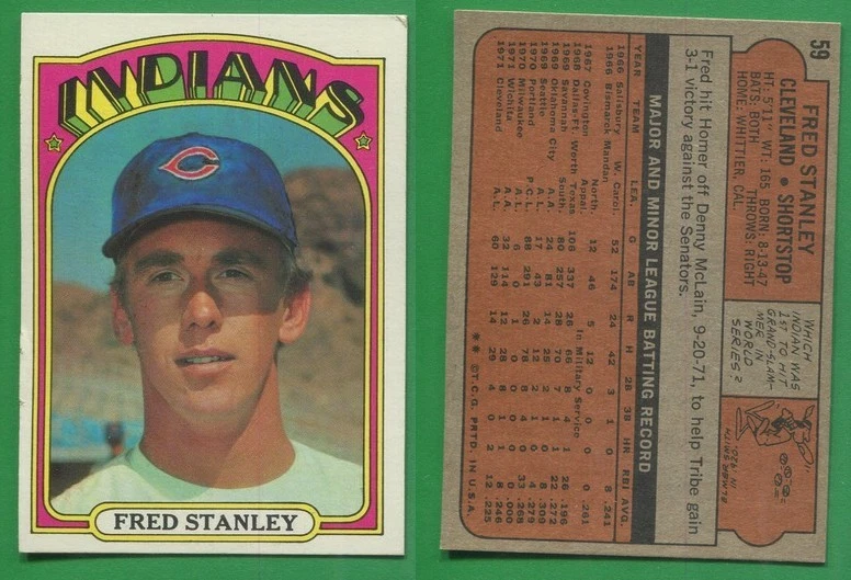 1972 Topps Baseball ~~~ FRED STANLEY ~~~ No. 59 ~~~ Free S/H - Image 1 of 1
