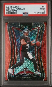 Michael Penix Jr 2024 Panini Select Red Prizm Suite Level/49 #371 PSA 9 SP RC - Imagen 1 de 4