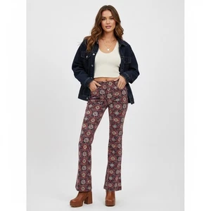 Jeans de Pana De Colección Y2K Nuevos con Etiquetas Tommy Hilfiger Paisley Floral Pierna Ancha | Boho Grunge - Imagen 1 de 18