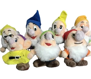 DISNEY Snow White The Seven Dwarves PLUSH TEDDY Dwarf Bears VINTAGE 8” Standing - Picture 1 of 24