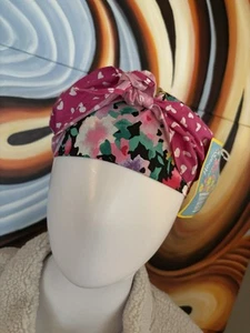 NUEVO 90s Deadstock Niñas Sombrero Cabeza Envoltura Corazones y Flores Retro Estampado Floral - Imagen 1 de 12