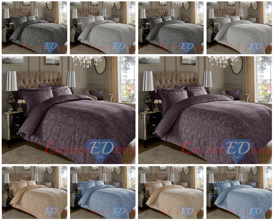 Luxury Jacquard Duvet Cover Set 600TC Floral CottonRich Bedding With Pillowcases