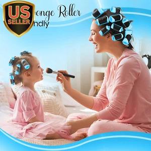 Foam Hair Roller Set, Heatless Hair Curlers to Sleep In, Self-Fastening, Soft... - Picture 1 of 7