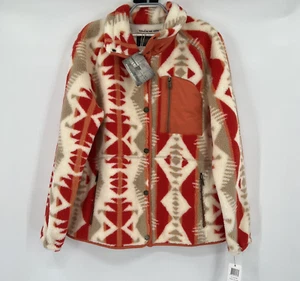 Pendleton Women's Pike Fleece Jacket S Snap Front Orange Mango Los Lunas Tribal - Picture 1 of 12