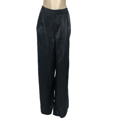 Eloquii Metallic Wide Leg Palazzo Pants Size 18 Pull On High Waist Trousers - Image 1 of 4