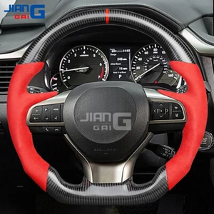 Real Carbon Fiber Alcantara Steering Wheel Fit Lexus ES300 ES350 RX450 LX 15-20 - Picture 1 of 9