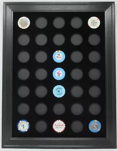 35 CASINO POKER CHIPS (NOT INCLUDED) WALL DISPLAY PICTURE FRAME 12" x 16" - Picture 1 of 4