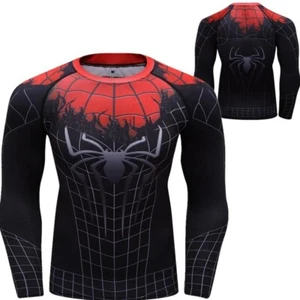 Spider-Man Elastic T-shirt Long Sleeve Undershirt Tops Costume Cosplay - Picture 1 of 31