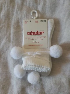 Condor Girls White Cotton Socks Size 3 Or 21-23 - Picture 1 of 2