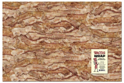 BACON STRIPS Gift Wrap Wrapping Paper – funny gag joke novelty - Archie McPhee - Image 1 of 2
