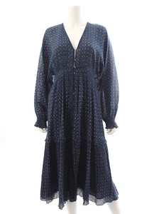 Ulla Johnson Paulette Printed Cotton-Voile Midi Dress / Navy - Picture 1 of 8