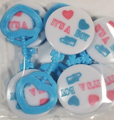 IT'S A BOY BABY RATTLE SHOWER PARTY FAVORS GENDER REVEAL LOT OF 24 NEW SEALED - Image 1 of 4