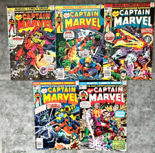 Lot of 5  Bronze Age Captain Marvel Comics -Numbers 42, 43, 46, 47 and 48