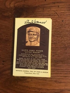 Lloyd Waner Autograph Hall Of Fame Post Card (B1) - Picture 1 of 1