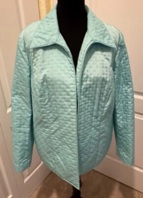 Vintage Talbots Aqua Blue Quilted Insulated Womens Lightweight Jacket Size 14W - Image 1 of 4