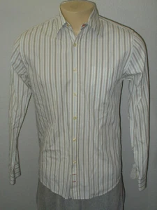 Camisa de campamento 7 For All Mankind a rayas manga larga con botones delanteros para hombre pequeña - Imagen 1 de 6