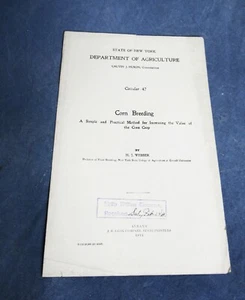 Corn Breeding -1912 Department of Agriculture Circular 47 - Picture 1 of 1