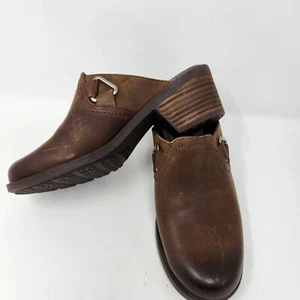 Teva Women's Size 6 Brown Leather Slip On Mule Clogs Shoes - Picture 1 of 6