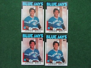 1986 Topps Jorge Bell #338 Baseballkarten Lot von (4) Karten NR-MINT oder besser - Bild 1 von 2