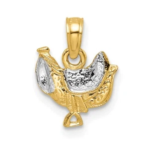 14k Two-tone Gold Saddle Pendant for Women 0.51gm L-0.6 in,W-0.41 in - Picture 1 of 4