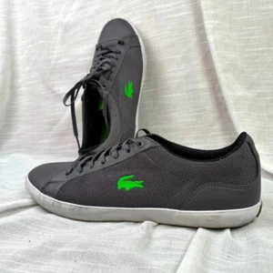 Lacoste Mens Cresion Synth Premium Lace Up Trainers Sneakers Grey Green Size 12 - Picture 1 of 6