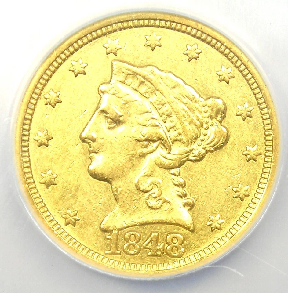 1848-C Liberty Gold Quarter Eagle $2.50 Charlotte. Certified NGC AU Detail (NCS) - Image 1 of 4