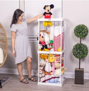 $75 Stuffed Animal ZOO Storage Organizer Shelf Holder Cage Large Wooden White - Picture 1 of 5