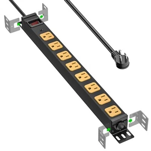 8 Steckdosen 2100J Überspannungsschutz Steckdosenleiste mit 6 Fuß/14 AWG Kabel ETL aufgeführt - Bild 1 von 7
