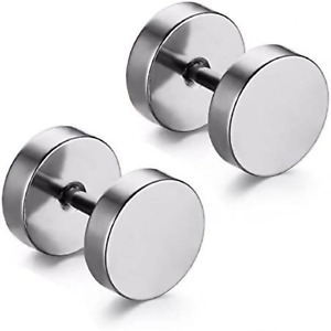 Maya's Grace Round Barbell Dumbbell Stainless Steel Bolt Tunnel Fake Gauges Ear