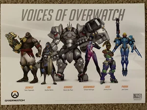 Poster BlizzCon 2017 Voices Of Overwatch Doomfist Reinhardt Lucio 20x14 RARO - Foto 1 di 1