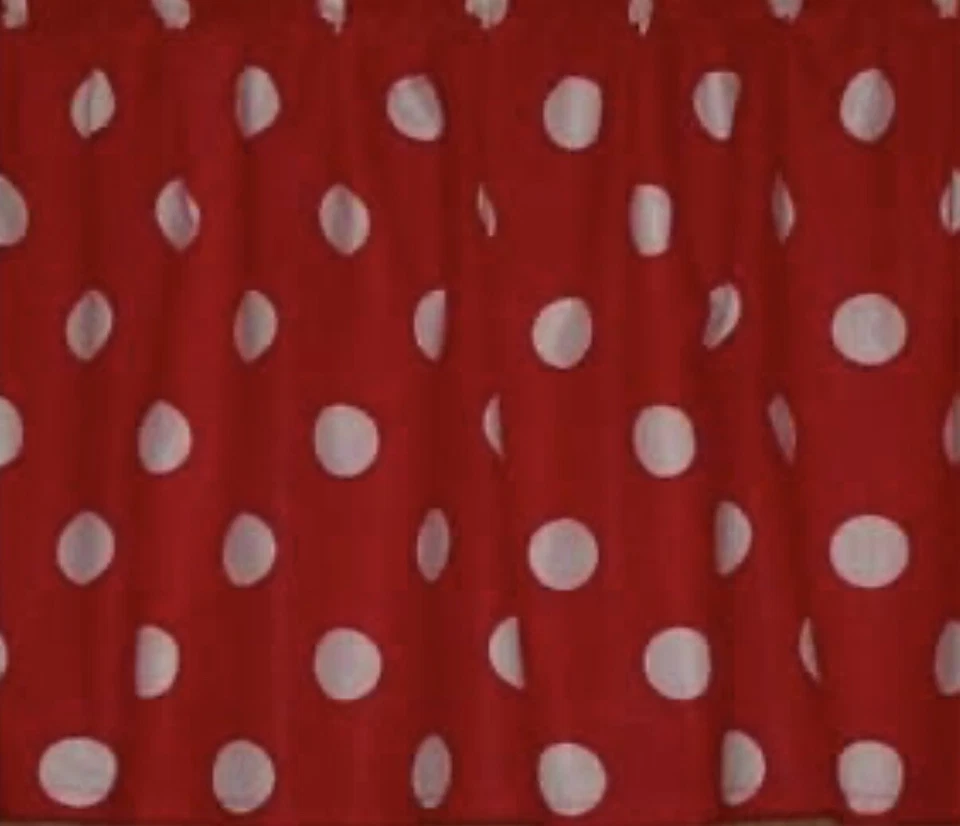 Cenefa cortina lunares roja blanca ventana topper tela de algodón 43"W x 15"L Foto 1 de 1