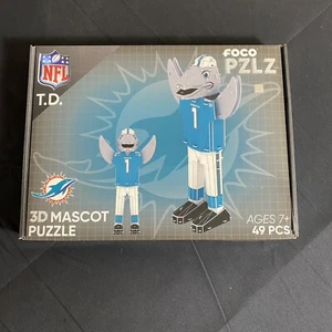 NFL Miami Dolphins 3D PuzzleMascot Toro PZLZ By FOCO 49 Pieces New - Picture 1 of 2