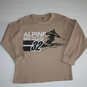 Gymboree Ski Cabin Boy's Beige Alpine Ski Club Thermal Tee Top Shirt size 6 - Picture 1 of 2