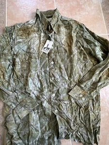 New ! Inserch button Long Sleeve shirt Green Men size L - Picture 1 of 10