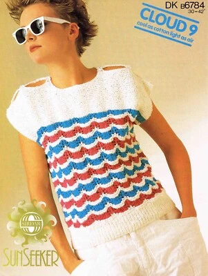 Lady Top Sweater Size 76-107cm 30-42in Sirdar 6784 Knitting Pattern PRINT - Image 1 of 2