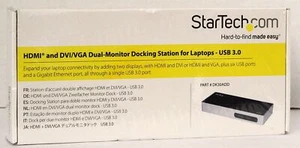 Startech.com HDMI And DVI/VGA Dual Monitor Docking Station For Laptops-USB 3.0 - Picture 1 of 2
