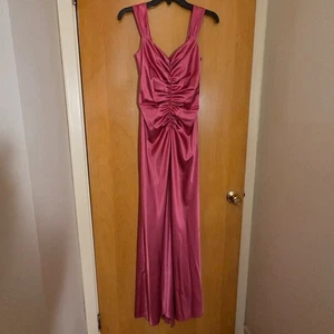 Maxi Vestido Y2K Jessica McClintock Gunne Sax Satén Talla 1/2 Rosa Vestido Formal De Colección - Imagen 1 de 11