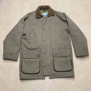 Vintage Bronte Tweed Coat Mens XL Green Quilted Padded Wool Jacket Country Zip - Picture 1 of 18