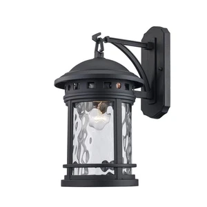 Bel Air Lighting Boardwalk 16.25 in. 1-Light Black Outdoor Wall Light Fixture - Picture 1 of 7