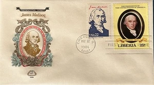 Farnum 2216 President James Madison Combo with Liberia Stamp - Picture 1 of 1